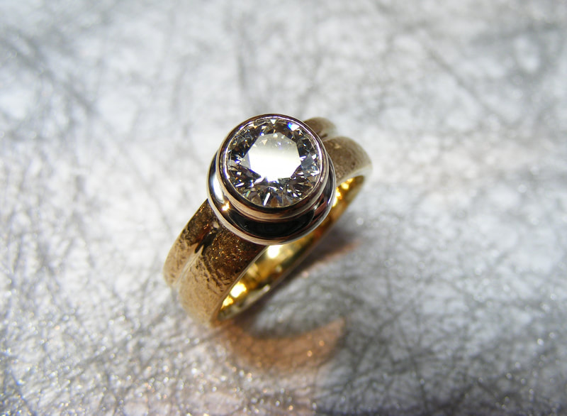 textured diamond ring