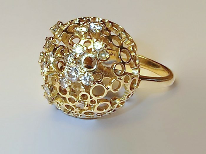 'Holey Globe' 18ct & Diamond ring