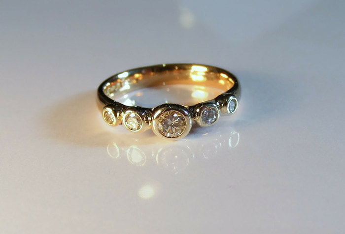 5 stone diamond promise ring